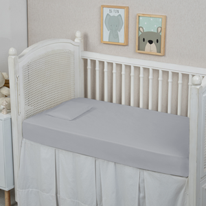 Lençol Americano Berço de Bebê 200 Fios 100% Algodão com Elástico 01 Peça:cinza