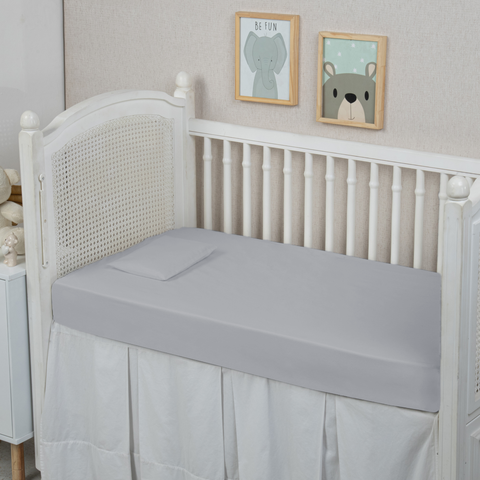 Lençol Americano Berço de Bebê 200 Fios 100% Algodão com Elástico 01 Peça:cinza