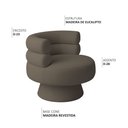 Ver imagem 3 de Poltrona Orgânica Mabel Base Fixa Bouclé Marrom - Nexta Casa
