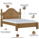 Ver imagem 3 de Cama Casal de Madeira Maciça Clássica para Colchão 138x188 Zahav F06 Freijó - Lyam Decor