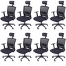 Kit 8 Cadeiras Escritorio Presidente Ergonômica NR17 Tela Mesh 3317 - 1