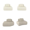 Ver imagem 5 de Sofá Ilha Sala de Estar Dakota 4 Módulos 626cm Encostos Almofadas Soltas Bouclê Bege/OffWhite G33 -