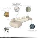Ver imagem 3 de Sofá Ilha Sala de Estar Dakota 4 Módulos 626cm Encostos Almofadas Soltas Bouclê Bege/OffWhite G33 -