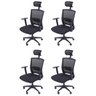 Kit 4 Cadeiras Escritorio Presidente Ergonômica NR17 Tela Mesh 3317 - 1