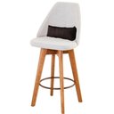 Ver imagem 4 de Kit 02 Banquetas Linho Bege E Almofada Marrom