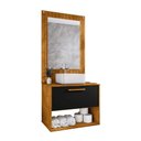 Ver imagem 6 de Conjunto Gabinete com Espelheira para Banheiro Orion Naturalle Preto Fosco