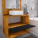Ver imagem 4 de Conjunto Gabinete com Espelheira para Banheiro Orion Naturalle Preto Fosco