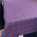 Ver imagem 2 de Toalha de Mesa Redonda em Jacquard Luxo Xadrez Azul - 2,80M