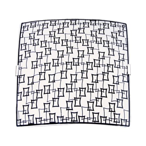 LUMINÁRIA PLAFON QUADRADO PEQ QUADROS PRETO - 1312 PEQ PT