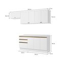 Ver imagem 3 de Armário de Cozinha Completa 100% Mdf 260cm Branco Celeste Kappesberg