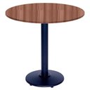 Ver imagem 1 de Mesa Zeta Ferro Preto 75 Cm (alt) Disco Redondo Tampo Mdp Redondo 80 Cm (larg) X 2,5 Cm (alt) Walnut