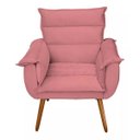 Ver imagem 2 de Poltrona Sofá Decorativa Estofado para Recepção Escritório:rosa