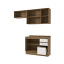Ver imagem 5 de Armário de Cozinha Compacta 3 Gavetas 100% Mdf 200cm Nogueira/branco Celeste Kappesberg