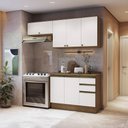 Ver imagem 1 de Armário de Cozinha Compacta 3 Gavetas 100% Mdf 200cm Nogueira/branco Celeste Kappesberg
