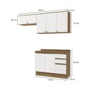 Ver imagem 3 de Armário de Cozinha Compacta 3 Gavetas 100% Mdf 200cm Nogueira/branco Celeste Kappesberg