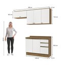 Ver imagem 4 de Armário de Cozinha Compacta 3 Gavetas 100% Mdf 200cm Nogueira/branco Celeste Kappesberg