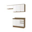 Ver imagem 2 de Armário de Cozinha Compacta 3 Gavetas 100% Mdf 200cm Nogueira/branco Celeste Kappesberg