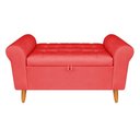 Ver imagem 1 de Recamier Bau Rio 160cm Suede Estrutura Madeira Vermelho Inova Decor
