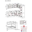 Ver imagem 5 de Armário de Cozinha Completa de Canto com Rodapé Veneza Multimóveis Mp2101.898 Preto/branco