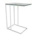 Ver imagem 3 de Mesa Lateral Industrial Encaixe Elena Vidro Branca Branco