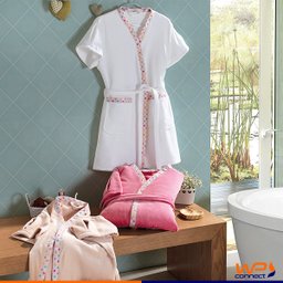Roupão Adulto Velour 100% Algodão Estampado Branco - Wp Connect Roupão Adulto Liberty Velour com Vis - 2
