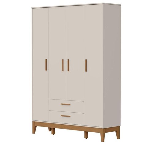 Guarda Roupa Infantil Flip 4 Portas Areia Acetinado - Reller