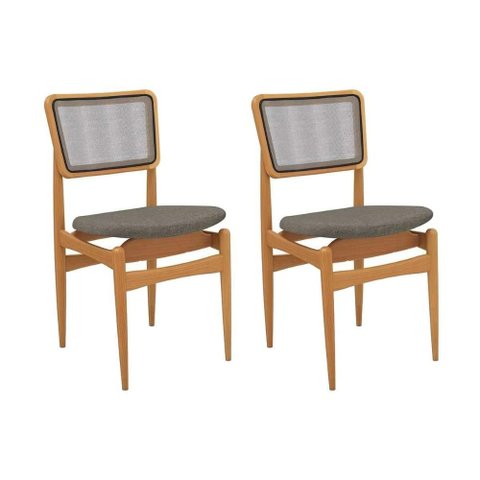 Kit 2un Cadeiras Cozinha Stela Madeira Carv/Escuro Kappesberg