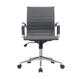 Kit 2 Cadeiras de Escritório Diretor Eames em Couro - Cinza - 3