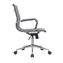 Kit 2 Cadeiras de Escritório Diretor Eames em Couro - Cinza - 4