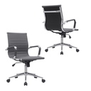 Ver mais imagens de Kit 2 Cadeiras de Escritório Diretor Eames em Couro - Cinza