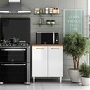 Ver imagem 4 de Balcão para Cozinha 70 cm 2 Portas Halena Cinamomo/Branco