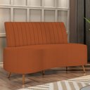 Ver imagem 2 de Sofá 2 Lugares para Sala Living 160cm Pés Palito Tamar K04 Bouclê Terracota - Mpozenato