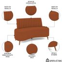 Ver imagem 3 de Sofá 2 Lugares para Sala Living 160cm Pés Palito Tamar K04 Bouclê Terracota - Mpozenato
