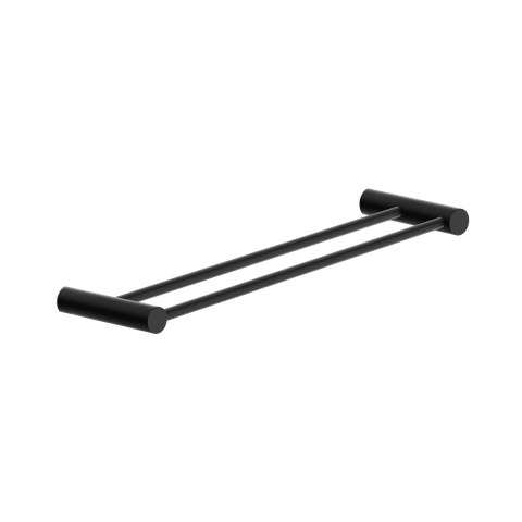 Toalheiro Duplo para Banheiro Preto Fosco Orion Grego Metal 40cm