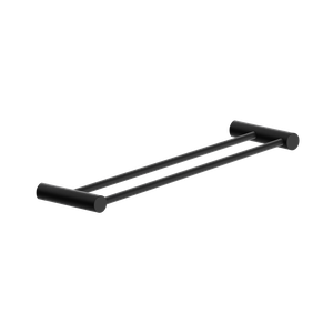 Toalheiro Duplo para Banheiro Preto Fosco Orion Grego Metal 40cm