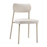 Cadeira Lavínia Linho Bege/aço Champanhe - Salaone - 1