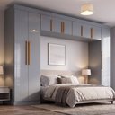 Ver imagem 2 de Guarda Roupas Modulado Closet Quarto Completo 9 Portas com Espaço para Cama Queen 1,58m Madrid