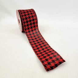 Fita Vermelho E Preto Natalina 6cmx9m Pied De Poule Natal - 3