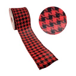 Fita Vermelho E Preto Natalina 6cmx9m Pied De Poule Natal - 1