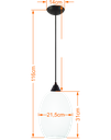 Ver imagem 2 de Pendente Moderno Barril Extra Grande Multi Ambientes:branco/branco C/filete Aleatório/110/220