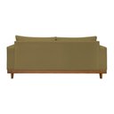 Ver imagem 4 de Kit 2 Poltronas Living + Sofá 3 Lugares Base Madeira Suede Capuccino