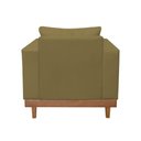 Ver mais imagens de Kit 2 Poltronas Living + Sofá 3 Lugares Base Madeira Suede Capuccino