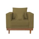 Ver imagem 6 de Kit 2 Poltronas Living + Sofá 3 Lugares Base Madeira Suede Capuccino
