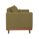 Ver imagem 7 de Kit 2 Poltronas Living + Sofá 3 Lugares Base Madeira Suede Capuccino
