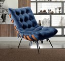 Ver imagem 2 de Poltrona Costela Cor:Veludo Azul 210