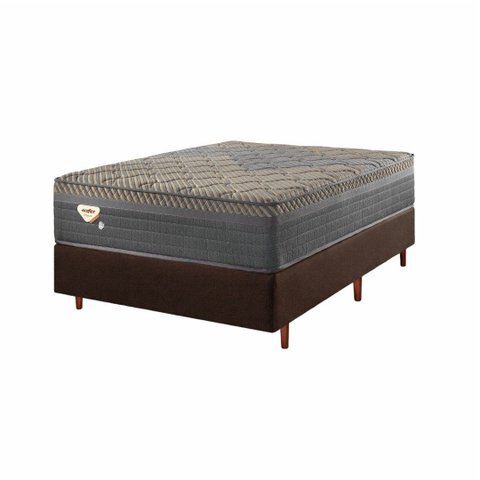Conjunto Casal Box + Colchão Resistive Molas Ensacadas Extra Firme Ecoflex 150kg