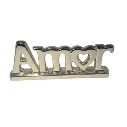 Escultura Amor Cerâmica Dourado - 1