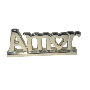 Escultura Amor Cerâmica Dourado