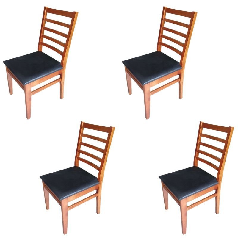 Kit 4 Cadeiras Estofadas Premium Cor:Imbuia