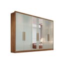 Ver imagem 1 de Guarda Roupa Casal 6 Portas e 8 Gavetas C/ Espelho Robust Plus Freijo Cumaru C/ Fendi - Novo